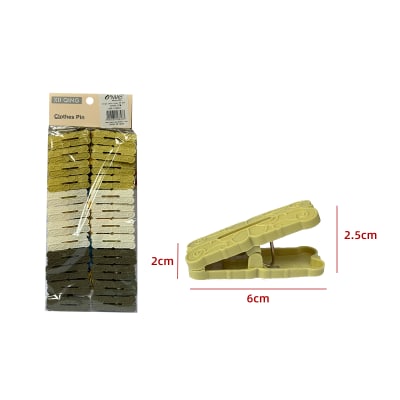 PINZAS PLASTICA PARA ROPA 2X2.5X6CM 24PCS | 24 UNID1
