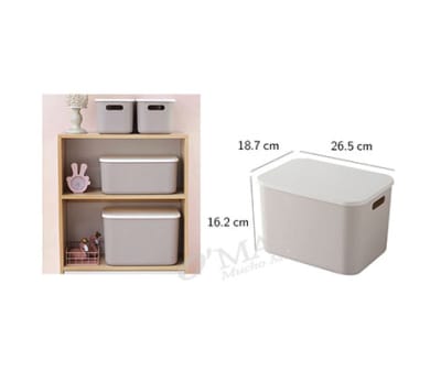CESTA ORGANIZADORA CON TAPA PLASTICA  26.5X18.7X16.2CM | 12 UNID1