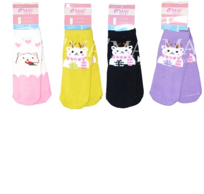 CALCETINES DE NIÑA DISEÑO ZANAHORIA Y OSO TALLA 6 | 12 UNID1