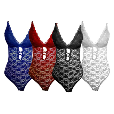 BODY DE ENCAJE FLORES LISO | 12 UNID1