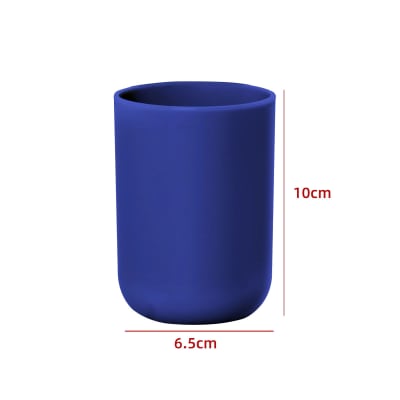 VASO DE BAÑO CILINDRO COLOR AZUL OSCURO 10X6.5CM | 12 UNID1