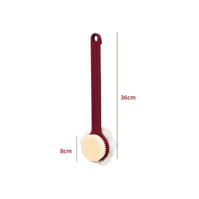 CEPILLO DE DUCHA EXFOLIADOR CORPORAL DOBLE CARA BURDEO 36CM |12 UNID1