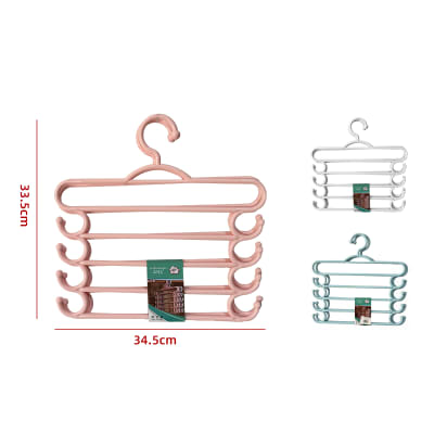 COLGADOR PLASTICO PARA ACCESORIOS Y PANTALONES 34.5X33.5CM 2PCS |12 UNID1