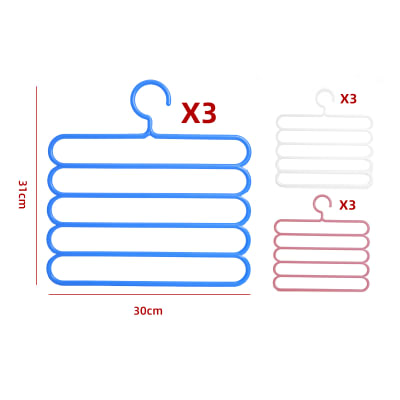 COLGADOR PLASTICO PARA  PANTALONES 31X30CM 3PCS |12 UNID1