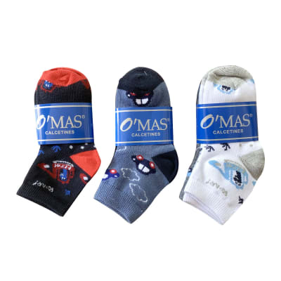 CALCETINES DE NIÑO PACK DE 3 CON DISEÑO TALLA 6 | 12 UNID1