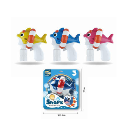 PISTOLA LANZA BURBUJAS DISEÑO TIBURON | 6 UNID1
