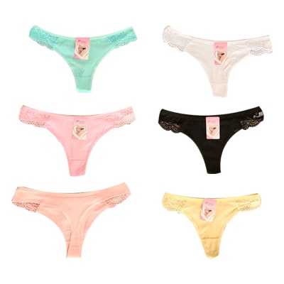COLALESS DE MUJER COLOR LISO CON ENCAJE | 12 UNID1