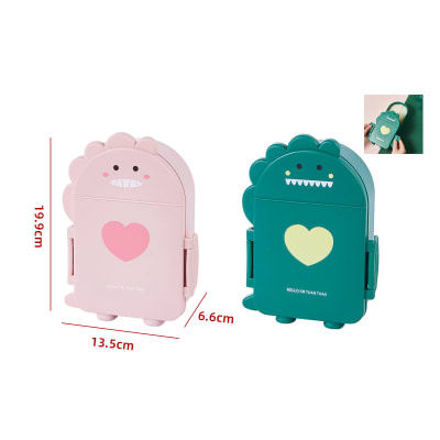 ENVASE LONCHERA PARA EL ALMUERZO DINOSAURIO 19.9X13.5X6.6CM  | 12 UNID1