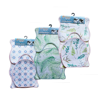 ALFOMBRA DE BAÑO PLUSH CON DISEÑO 3PCS 50X80CM | 12 UNID1