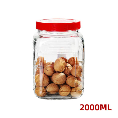 FRASCO DE VIDRIO CON TAPA PLASTICA 2000ML  | 24 UNID1