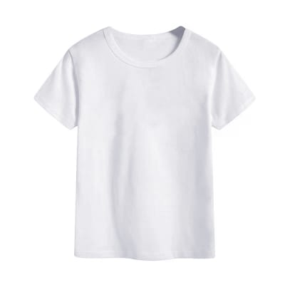 CAMISETA DE NIÑO COLOR BLANCO MANGA CORTA | 12 UNID1