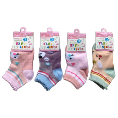 CALCETÍN BEBÉ NIÑA TOBILLO TALLAS 18-24 MESES |12 UNIDADES1