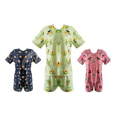 PIJAMA MUJER CONJUNTO MANGA CORTA Y SHORT | 12 UNID1