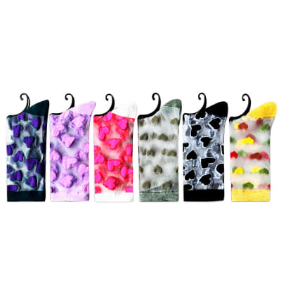 CALCETINES DE MUJER MEDIA CAÑA CORAZONES | 12 UNID1