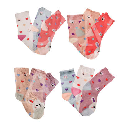 CALCETINES DE NIÑA CORTE MEDIO T 6 | 12 UNI1