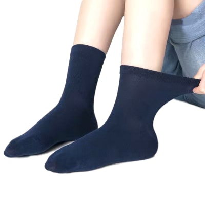 CALCETINES ESCOLAR CORTO AZUL ACRILICO TALLA SURTIDA | 12 UNID1