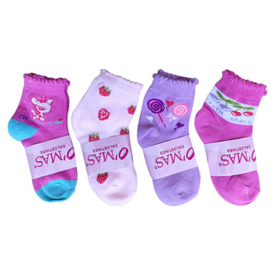 CALCETINES DE NIÑA BORDADO PACK 3 TALLA 6 | 12 UNID1