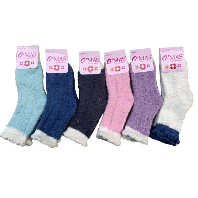 CALCETINES PLUSH NIÑA CORTE MEDIO LISO TALLA 2 | 12 UNID1