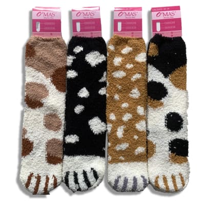 CALCETINES PLUSH MUJER CORTE MEDIO GARRA MASCOTA | 12 UNID1