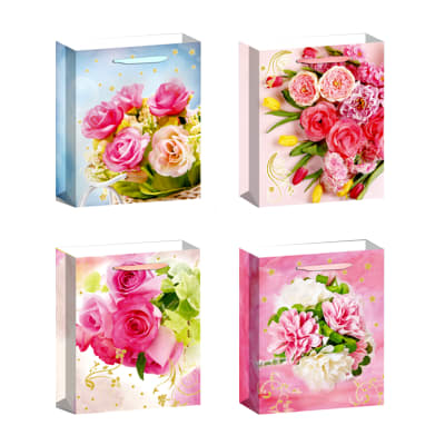 BOLSA DE REGALO FLORES SURTIDAS  31X12X40CM | X MAYOR1