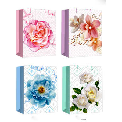 BOLSA DE REGALO DISEÑOS FLORES COLORES SURTIDOS  26X10X32CM | VENTA MAYORISTA1