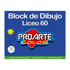 BLOCK DE DIBUJO LICEO 20 HOJAS 26.5x21CM | 12 UNID