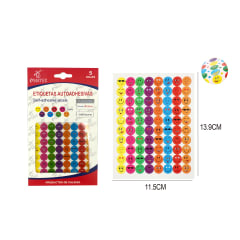 STICKERS AUTOADHESIVO COLORES SURTIDOS 10MM 5HOJAS