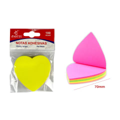 NOTA ADHESIVAS CORAZON 70X70MM 100 HOJAS