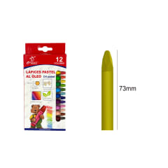 CRAYONES DE OLEO 12 COLORES 73MM | 24 UNID