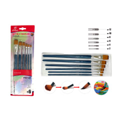 PINCELES PLANOS 6PCS 2/4/6/8/10/12 | 6 UNID