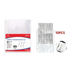 FUNDA TRANSPARENTES A4 10PCS