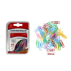 CLIPS MULTICOLOR 33MM 60 PCS