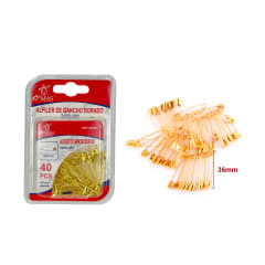 ALFILER DE GANCHO COLOR DORADO 36M 40PCS | 24 UNID