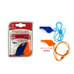 SET SILBATO DE PLASTICO DE COLORES 2 PCS
