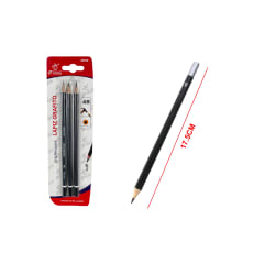 LAPIZ GRAFITO HEXAGONAL 4B 3PCS 17.5CM | 24 UNID