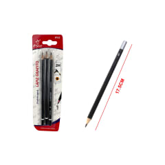 LAPIZ GRAFITO HEXAGONAL 2H 3PCS 17.5cm | 24 UNID