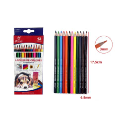 LAPICES DE 12 COLORES SURTIDOS 3.0X6.8MM | 36 UNID
