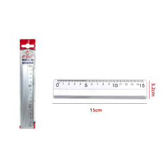 REGLA DE MEDIR PLATEADA ALUMINIO 15CM 1PCS | 24 UNID