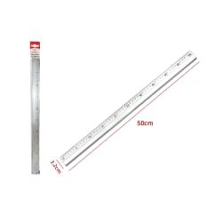 REGLA DE MEDIR PLATEADA ALUMINIO 50CM 1PCS | 24 UNID