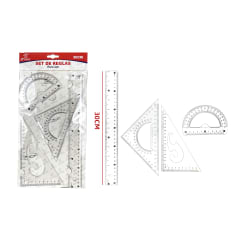 REGLA DE MEDIR SET 4PCS PLASTICO | 24 UNID