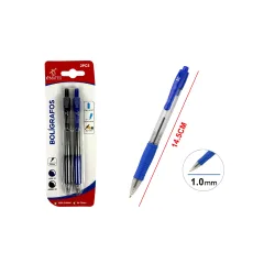 BOLIGRAFOS TINTA AZUL/NEGRO 2 PCS 1MM | 24 UNID