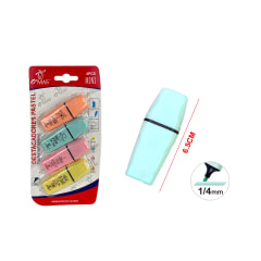 DESTACADOR PERMANENTE FLUOR COLOR PASTEL 1/4MM 4 PCS | 24 UNID