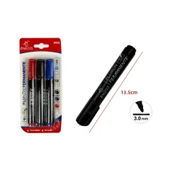 Plumón permanente rojo, azul y negro | venta desde 36 unidades