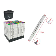 MARCADORES DOBLE PUNTA CON ESTUCHE 80 COLORES | 16 UNID