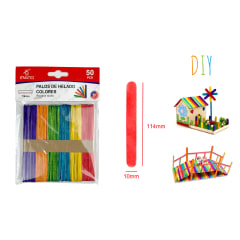 PALOS DE HELADO COLORES 50PCS
