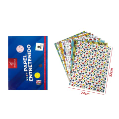 PAPEL ENTRETENIDO 18 DISEÑOS SURTIDOS 9 HOJAS 24X32CM