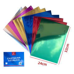 CARTULINA METALICA 10 HOJAS 7 COLORES 24X32CM