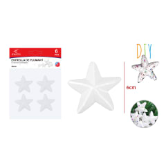 ESTRELLA DE PLUMAVIT 6CM 4PCS