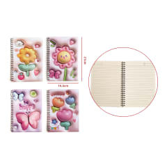 CUADERNO DISEÑO FLORES 3D 14.5X21CM