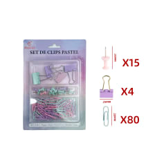 SET DE CLIPS PASTEL CON COLORES SURTIDOS